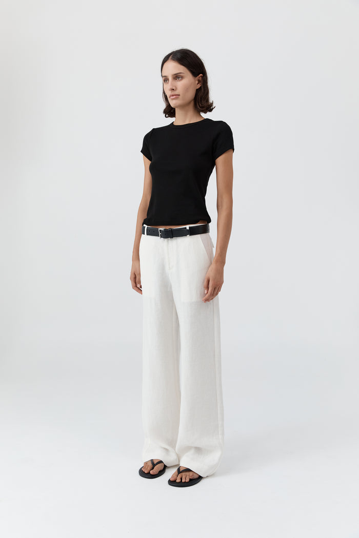 Fine Band Carter Trouser - Off White