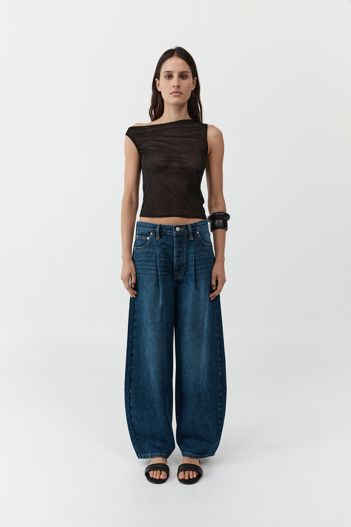 Fine Jersey Asymm Top - Black