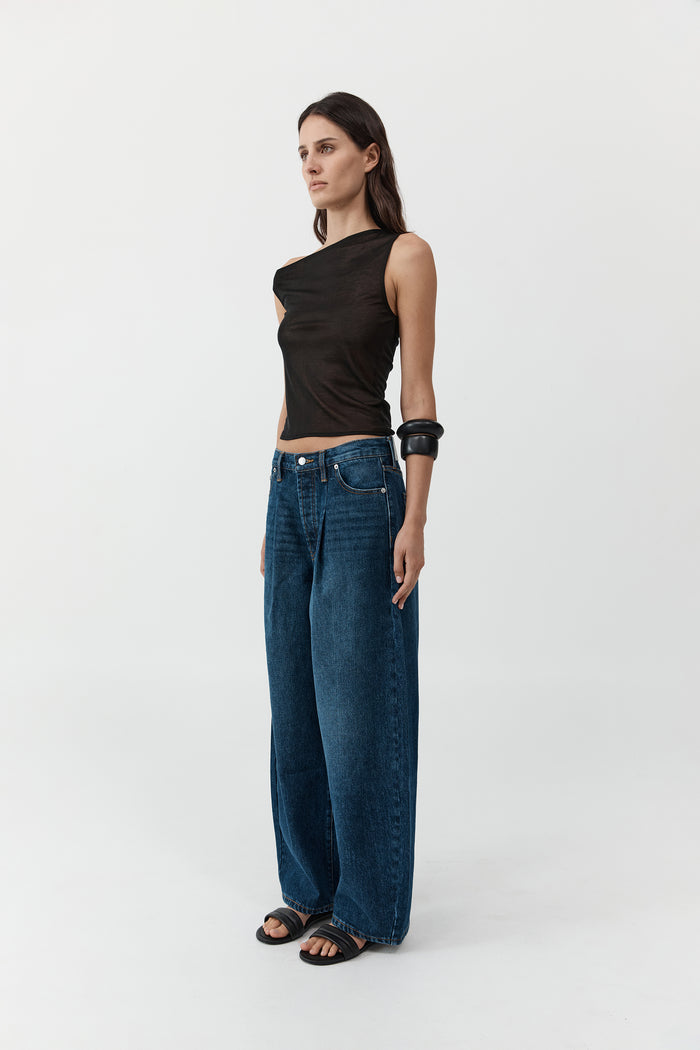 Fine Jersey Asymm Top - Black