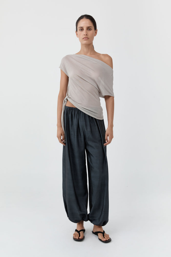 Fine Jersey Off Shoulder Top - Soft Ash