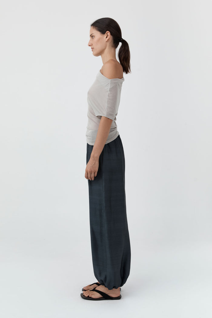 Fine Jersey Off Shoulder Top - Soft Ash