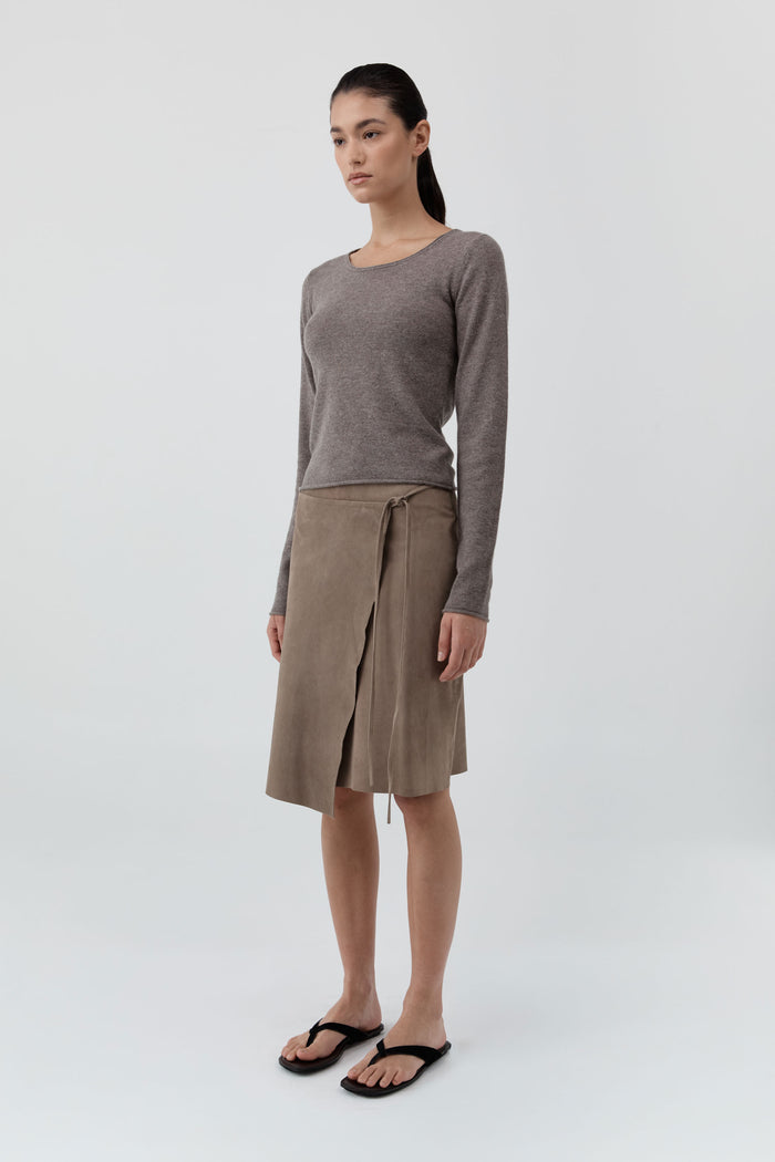 Fine Merino Wool Long Sleeve Top - Vapor