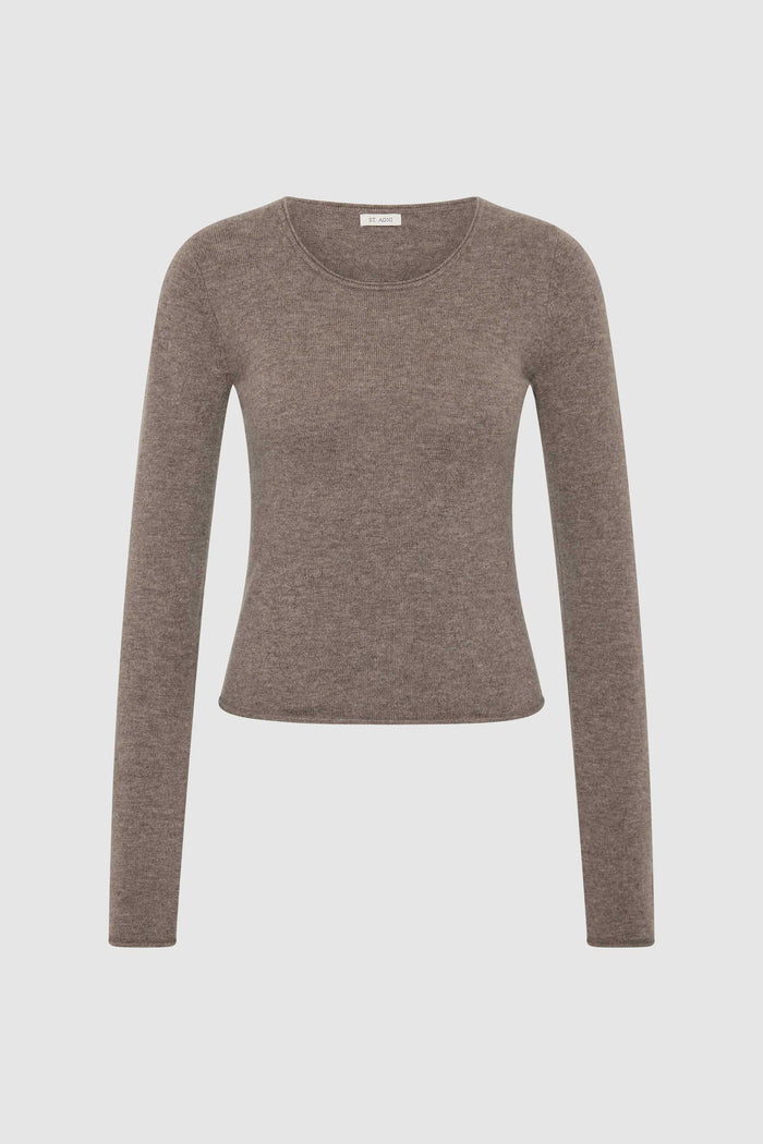 Fine Merino Wool Long Sleeve Top - Vapor