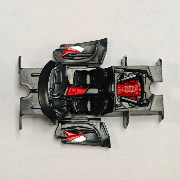 Fine Model 1/64 LB Corvette C8 Diecast Car Model Limited Edition Alloy Collectible with Display Case