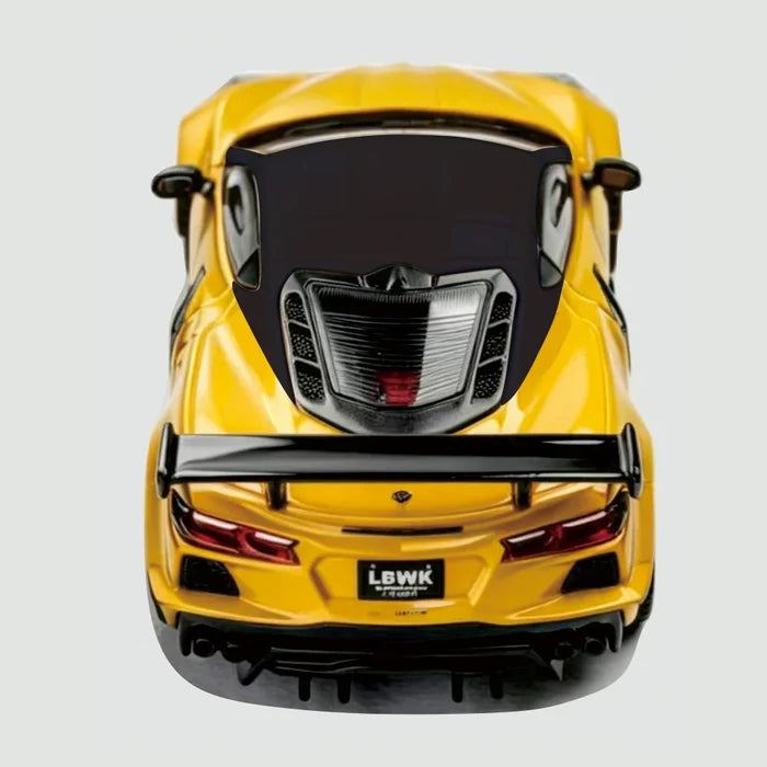 Fine Model 1/64 LB Corvette C8 Diecast Car Model Limited Edition Alloy Collectible with Display Case