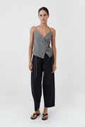 Fine Rouleau Crop Pants - Black