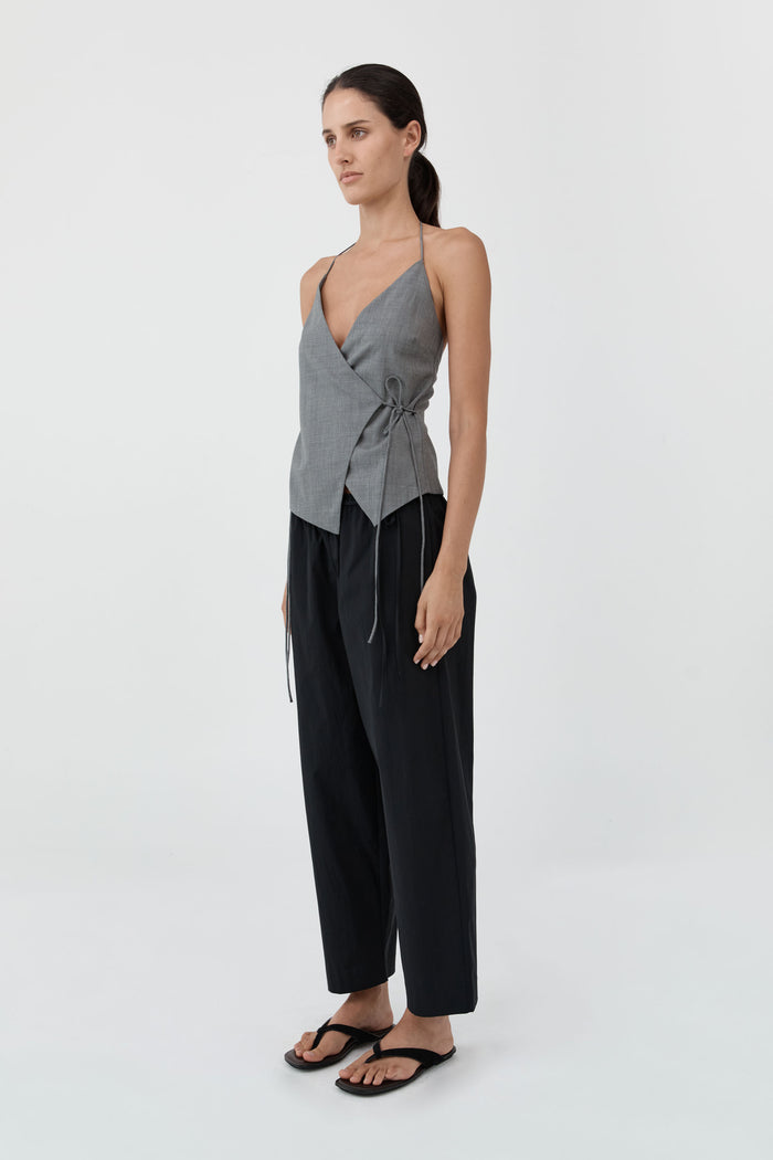 Fine Rouleau Crop Pants - Black