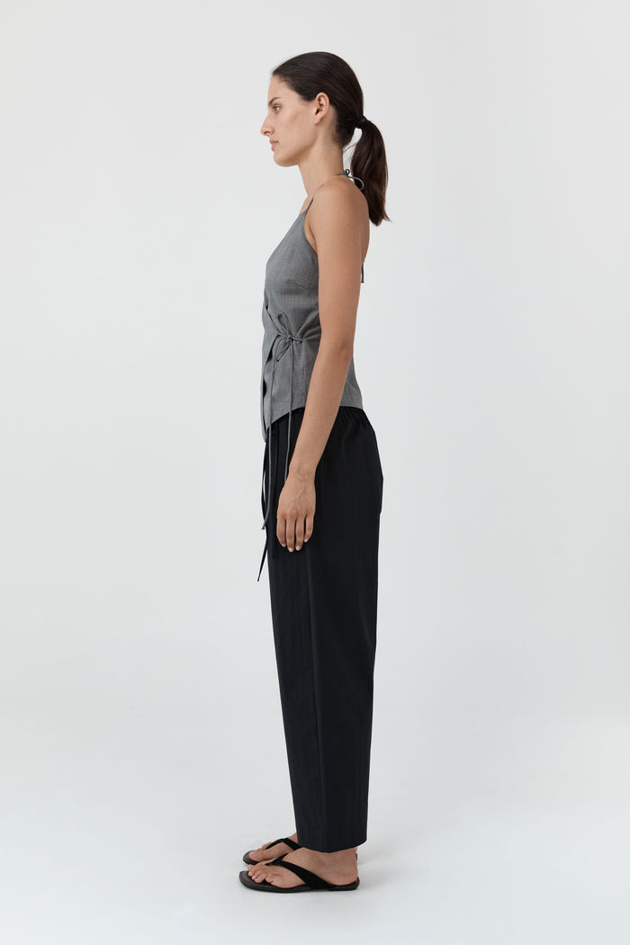 Fine Rouleau Crop Pants - Black