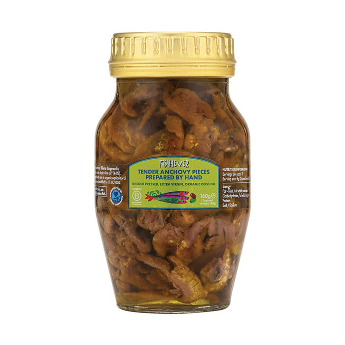 Fish4Ever Anchovy Pieces in Organic Extra Virgin Olive Oil 160g