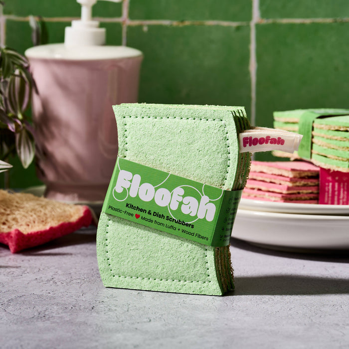 Floofah - Floofah Luffa+Wood Dual Kitchen Sponge - Green