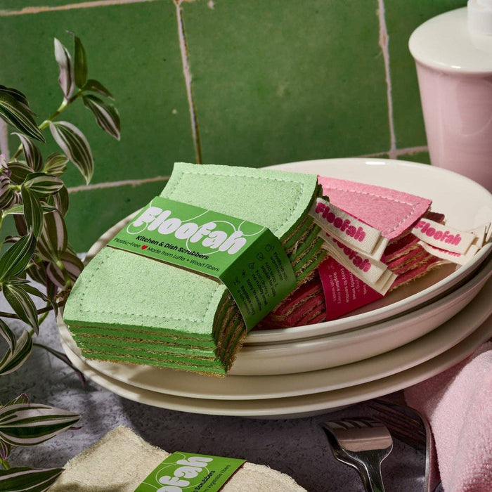 Floofah - Floofah Luffa+Wood Dual Kitchen Sponge - Green