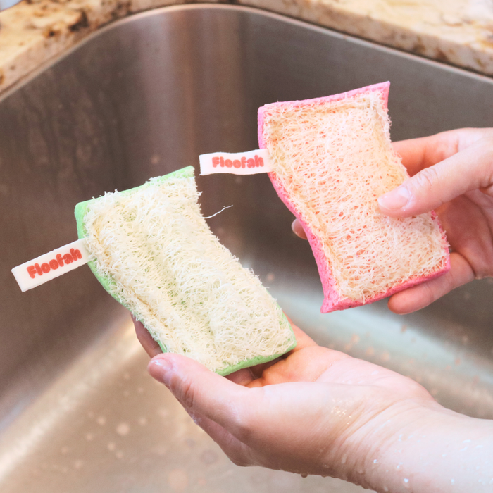 Floofah - Floofah Luffa+Wood Dual Kitchen Sponge - Green