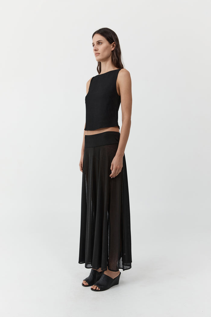 Fluid Jersey Skirt - Black