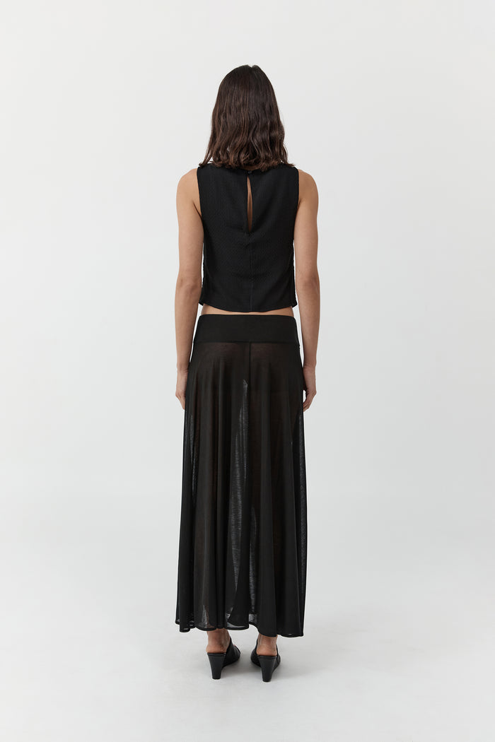 Fluid Jersey Skirt - Black