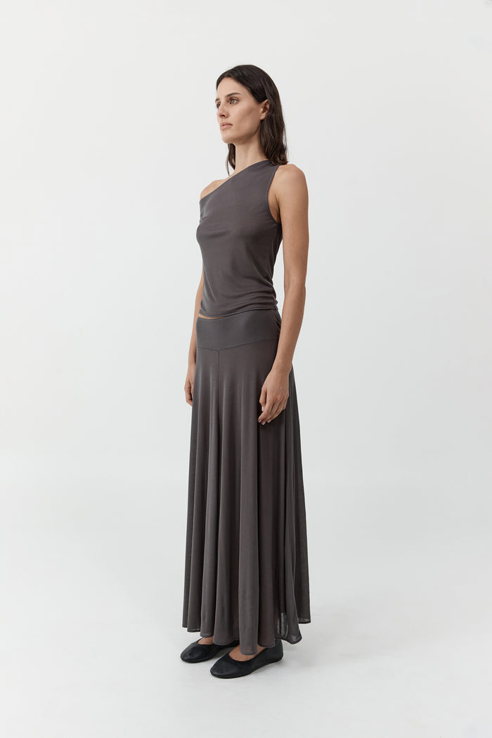 Fluid Jersey Skirt - Soot