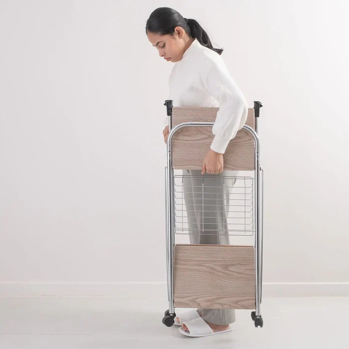 Foldable Wooden Service Trolley