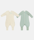 Footed Sleep Bag 2 Piece Bundle | 1.5 TOG | Oatmeal Twigs | Olive Twigs