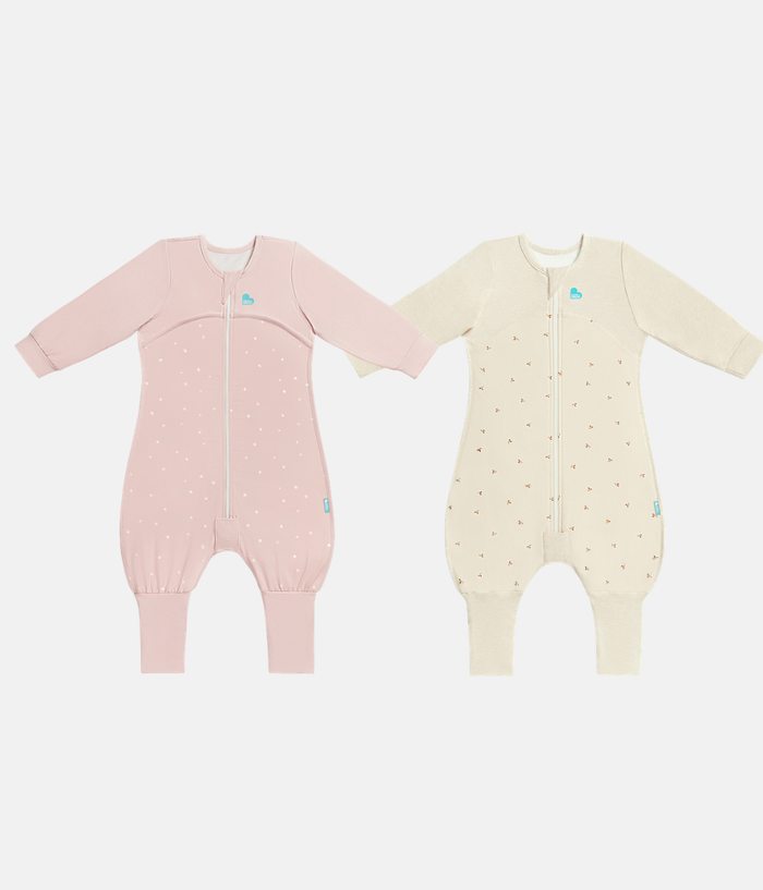 Footed Sleep Bag Bundle | 1.0 | 1.5 TOG | Pink Twinkle | Oatmeal Twigs