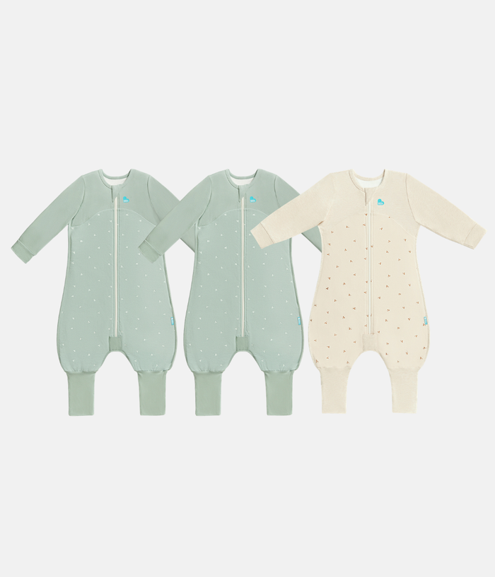 Footed Sleep Bag Bundle | 1.5 TOG | Olive Twigs 2 | Oatmeal Twigs