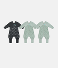 Footed Sleep Bag Bundle | 2.5 TOG | Merino | Charcoal Lamb | Green Lamb 2
