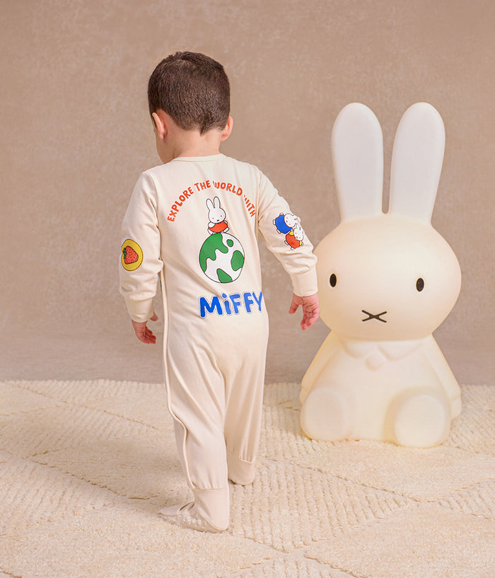 Footed Sleep Bag Long Sleeve 1.0 TOG Cotton Birch Miffy Placement