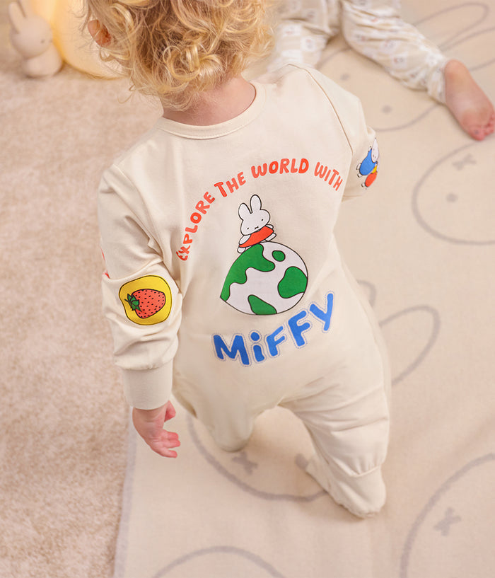 Footed Sleep Bag Long Sleeve 1.0 TOG Cotton Birch Miffy Placement
