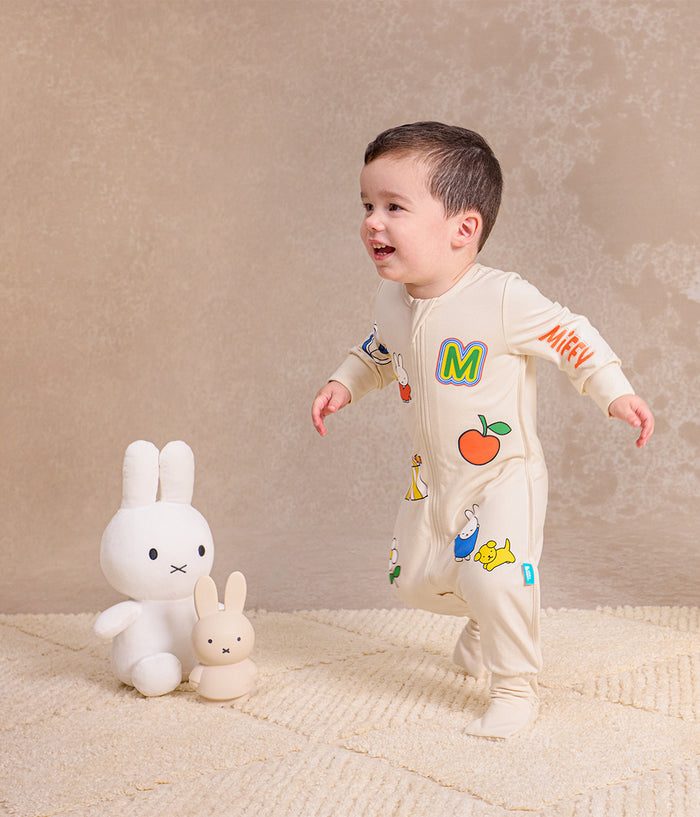 Footed Sleep Bag Long Sleeve 1.0 TOG Cotton Birch Miffy Placement
