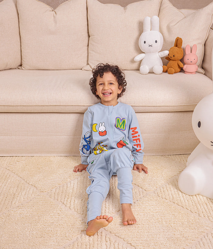 Footed Sleep Bag Long Sleeve 1.0 TOG Cotton Blue Miffy Placement