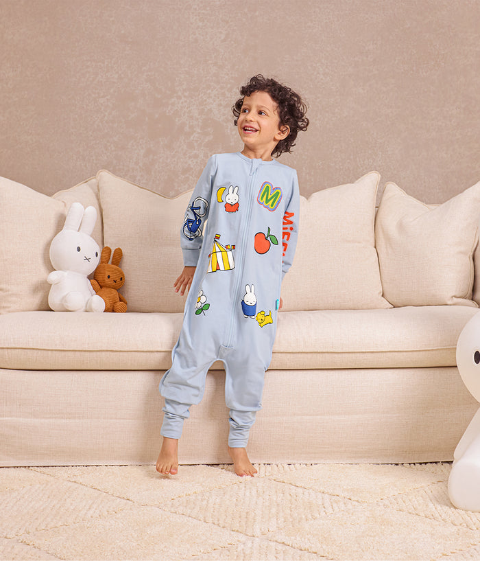 Footed Sleep Bag Long Sleeve 1.0 TOG Cotton Blue Miffy Placement