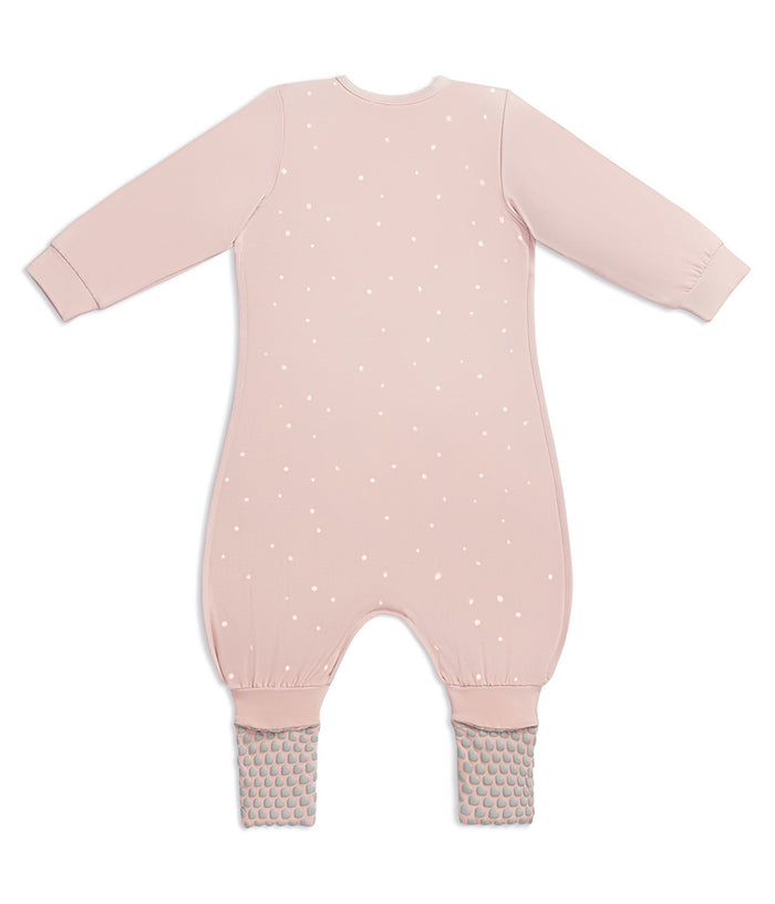 Footed Sleep Bag Long Sleeve 1.0 TOG Cotton Powder Pink Twinkle