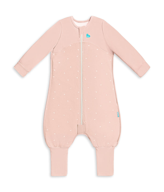 Footed Sleep Bag Long Sleeve 1.5 TOG Cotton Fleece Blush Twigs