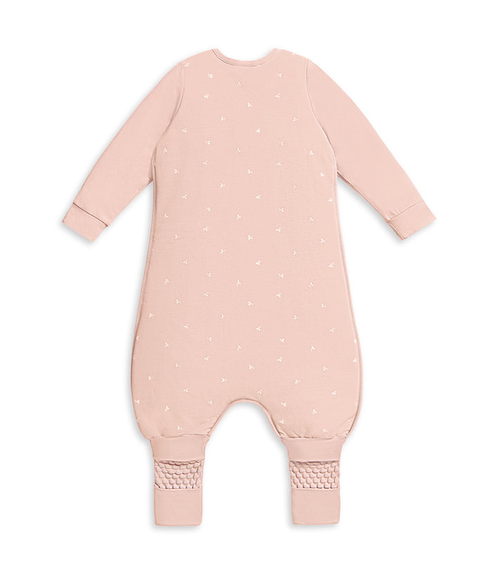 Footed Sleep Bag Long Sleeve 1.5 TOG Cotton Fleece Blush Twigs