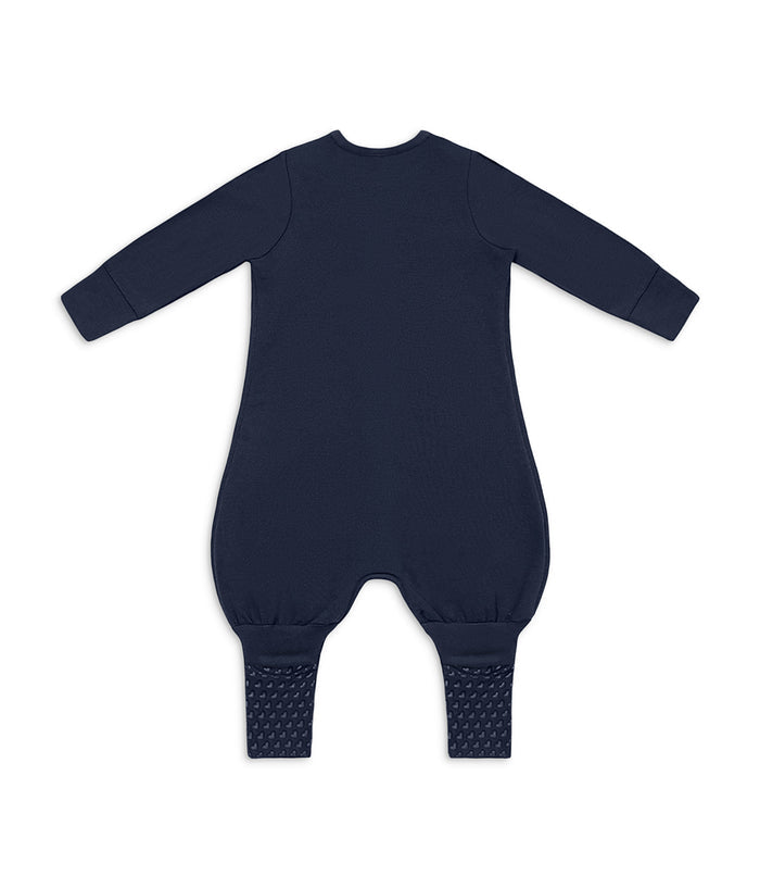 Footed Sleep Bag Long Sleeve 1.5 TOG Cotton Fleece Navy Twinkle Embroidery
