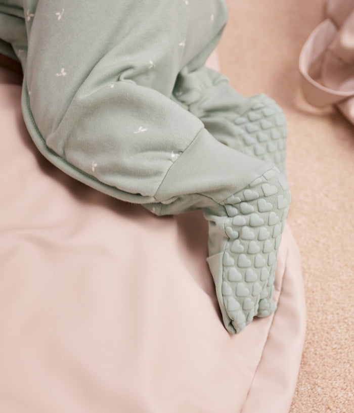 Footed Sleep Bag Long Sleeve 1.5 TOG Cotton Olive Twigs