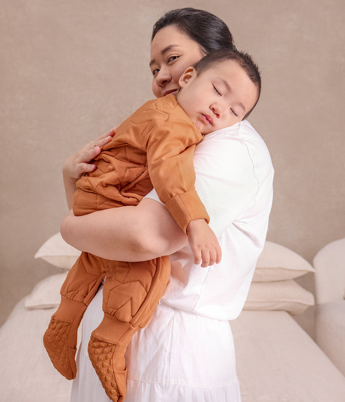 Footed Sleep Bag Long Sleeve 2.5 TOG Cotton Hazel Starturn Quilted