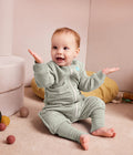Footed Sleep Bag Long Sleeve 2.5 TOG Cotton Olive Bees