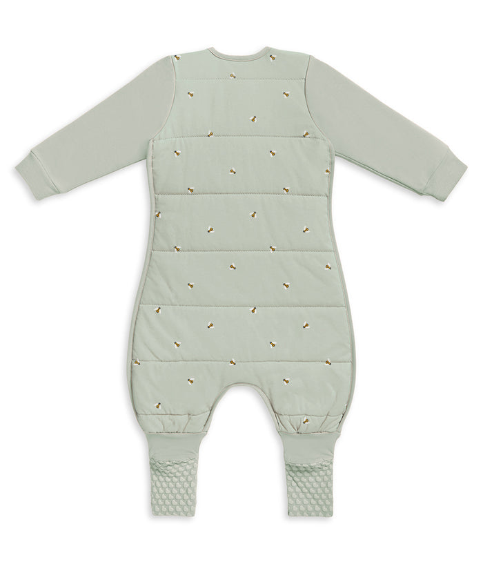 Footed Sleep Bag Long Sleeve 2.5 TOG Cotton Olive Bees