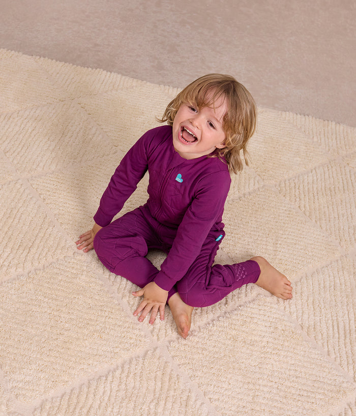 Footed Sleep Bag Long Sleeve 2.5 TOG Cotton Plum Starturn Quilted