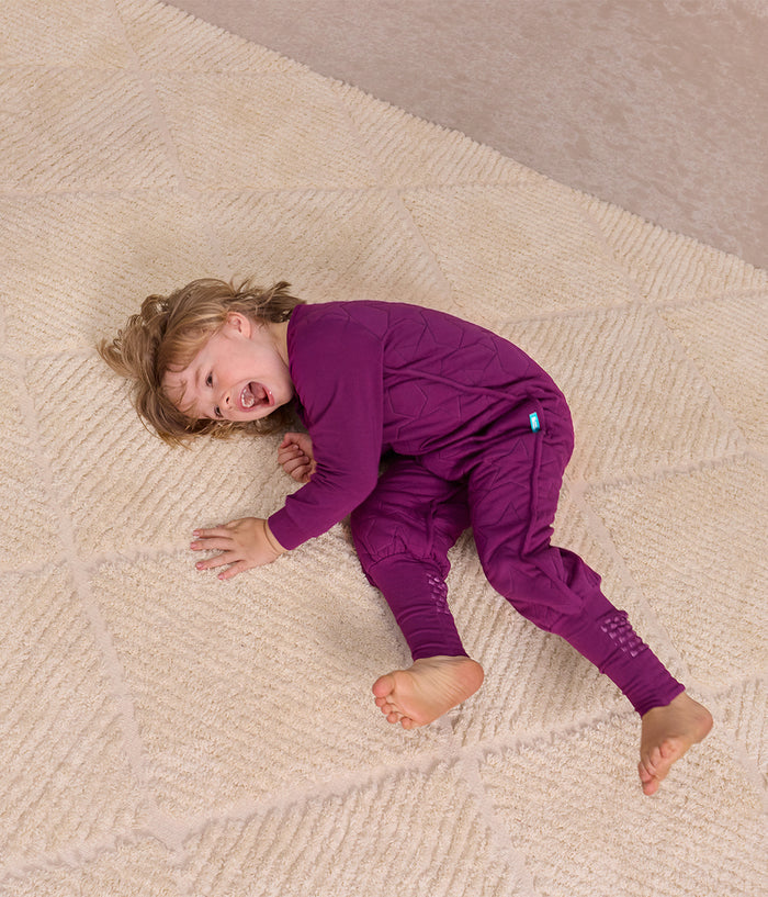 Footed Sleep Bag Long Sleeve 2.5 TOG Cotton Plum Starturn Quilted