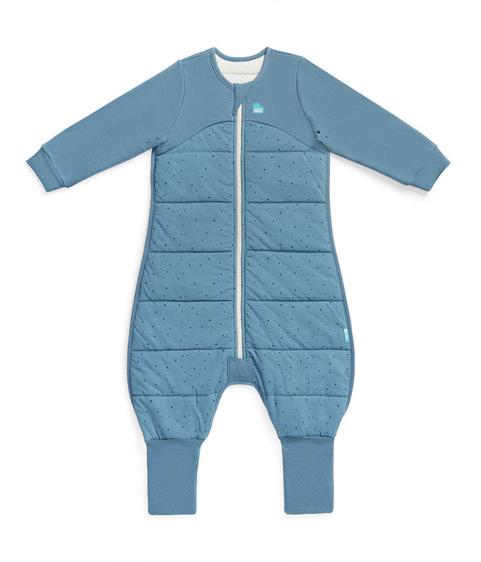 Footed Sleep Bag Long Sleeve 2.5 TOG Cotton Storm Blue Pebbles