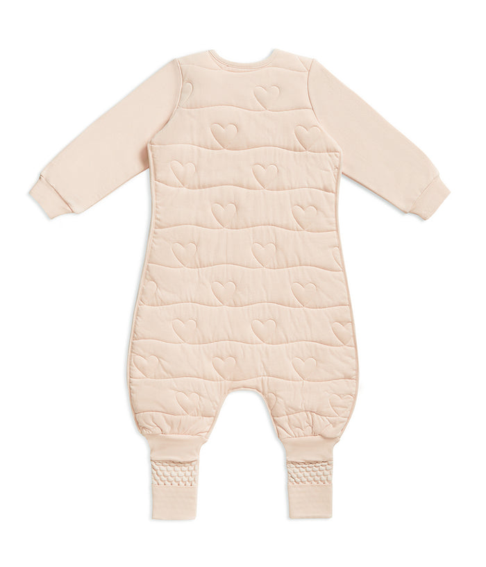 Footed Sleep Bag Long Sleeve 3.5 TOG Cotton Blush Heart Quilting