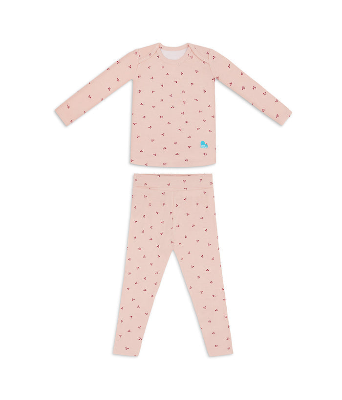 Footed Sleep Bag & Pyjama Bundle | 1.0 TOG | Powder Pink Twinkle | Blush Cherries