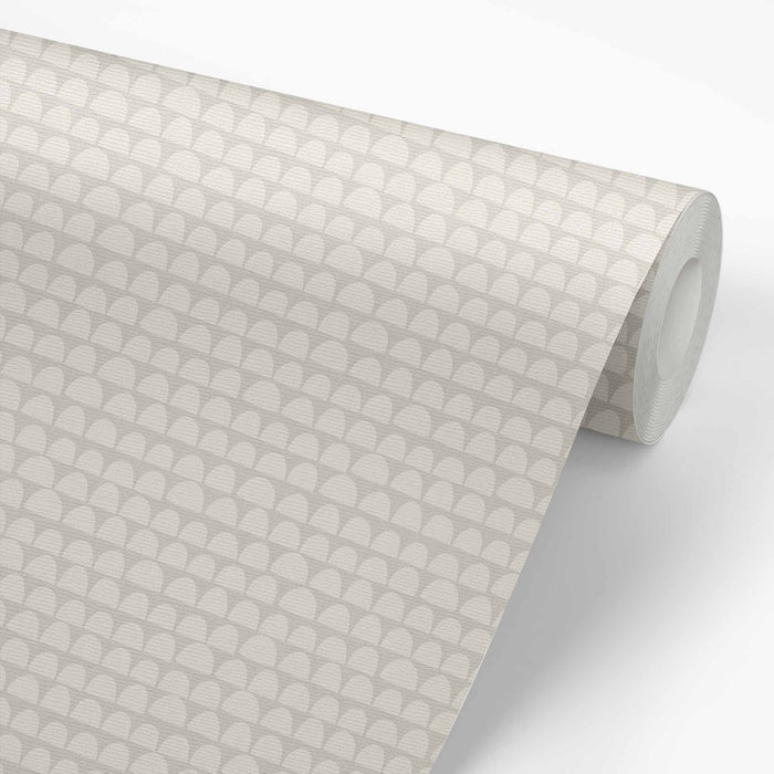 The Freehand Arches Wallpaper in Gray adds visual interest and a touch of whimsy to any room.