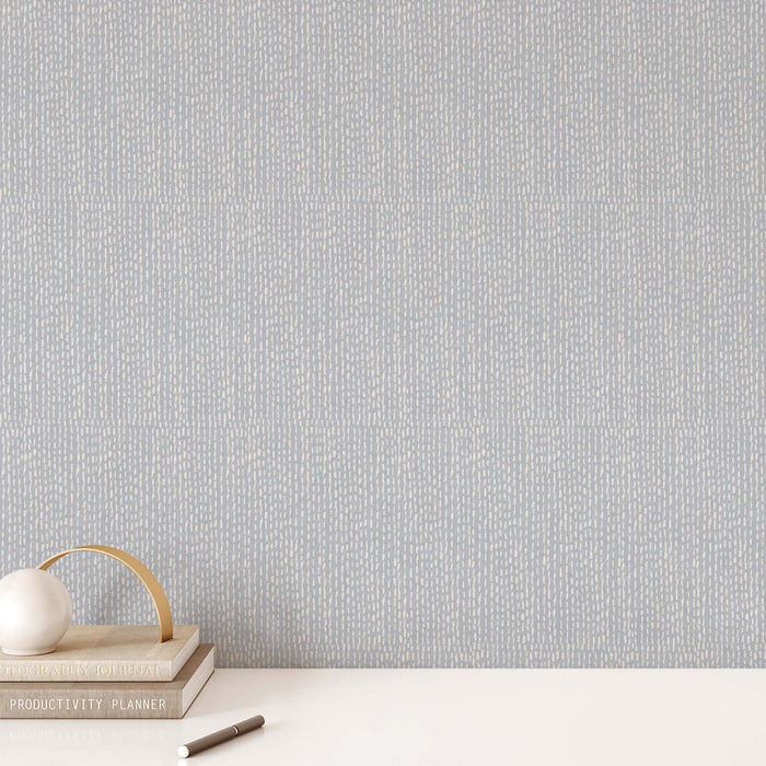Freehand Dashes Wallpaper - Pale Blue