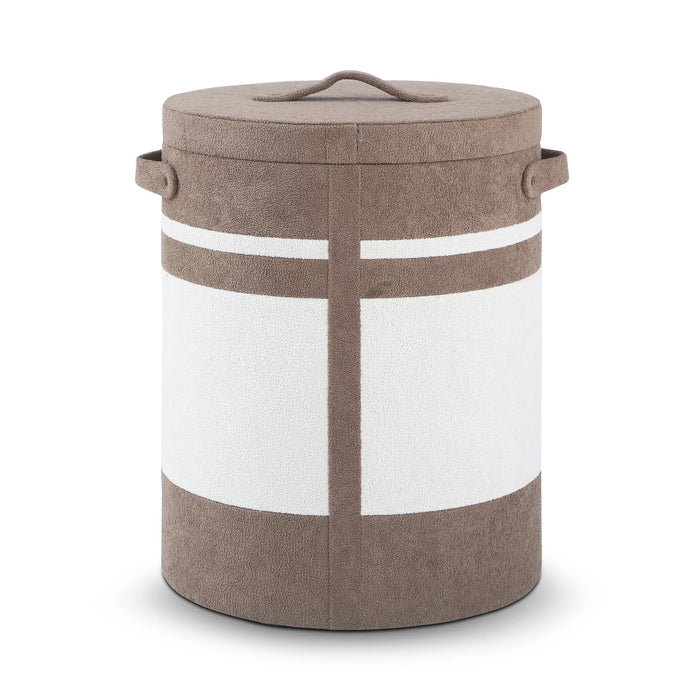 Laundry Hamper / Brown/Off-White