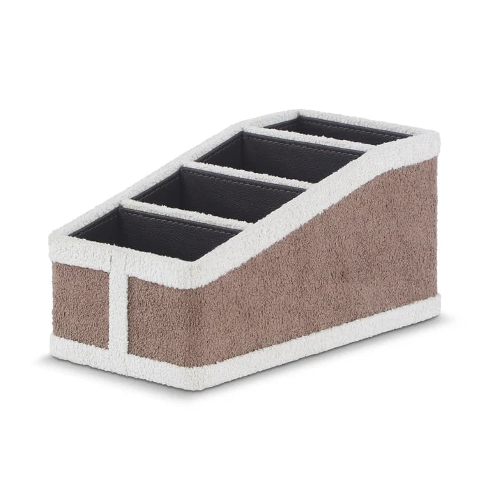 Remote Holder / Brown/Off-White
