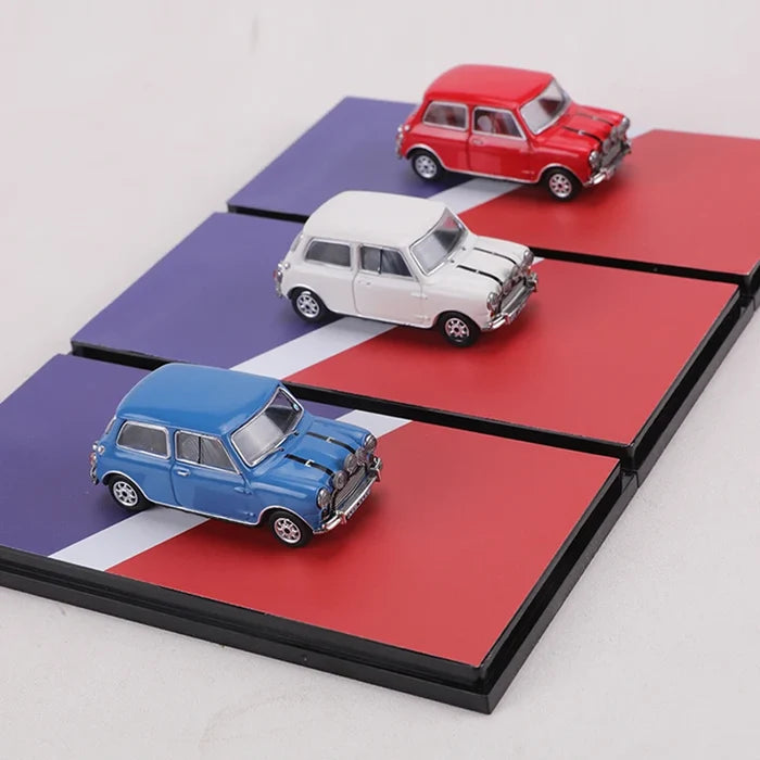 GCD 1:64 Austin Mini Cooper S White/Blue/Red Alloy Model Car