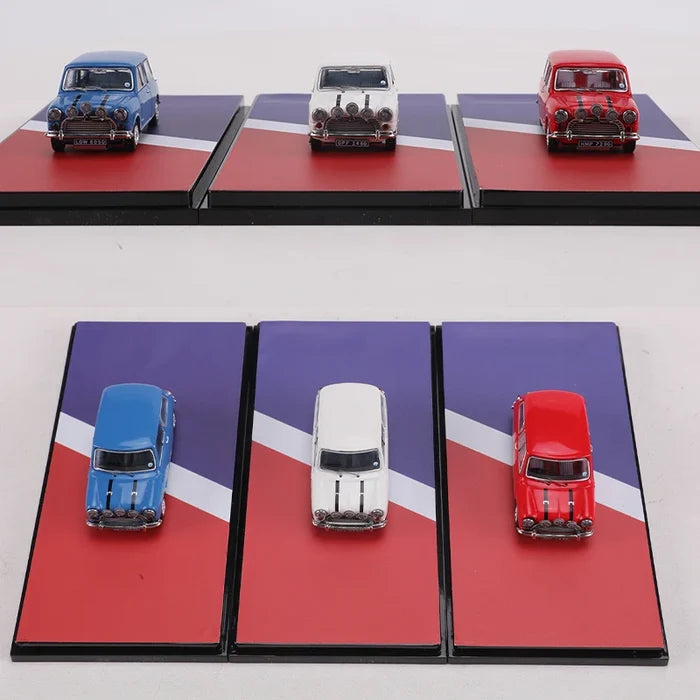GCD 1:64 Austin Mini Cooper S White/Blue/Red Alloy Model Car