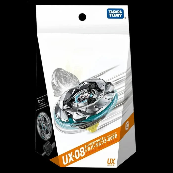 GENUINE TAKARA TOMY BEY X UX-08 Starter Silver Wolf 3-80 BLADE