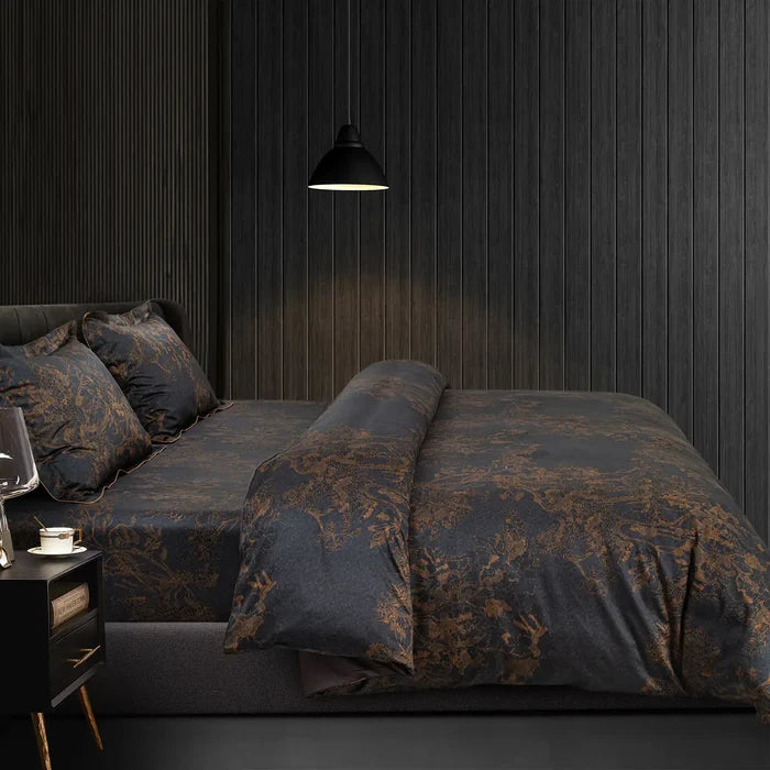 Global Black Cotton Prints Bedding Collection